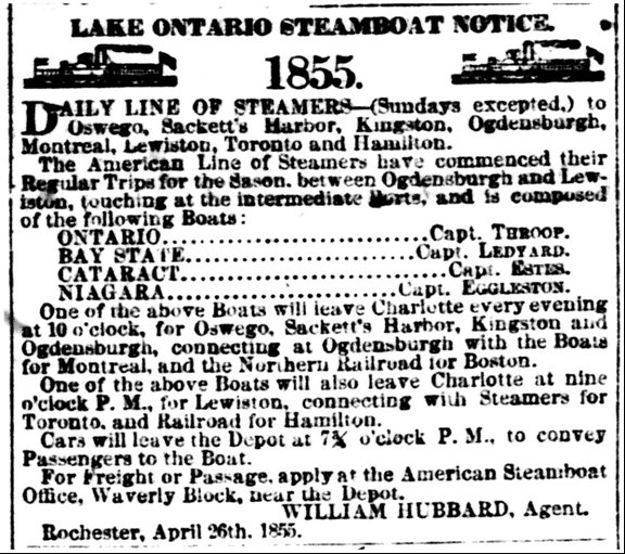 Advertisement: Daily Line of Steamers