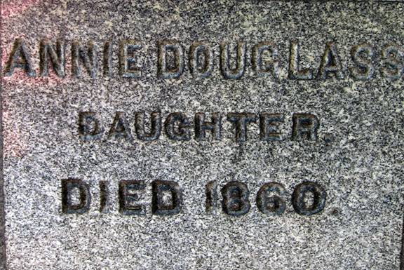 Right side of Douglass monument - Annie Douglass - Daughter - Died 1860