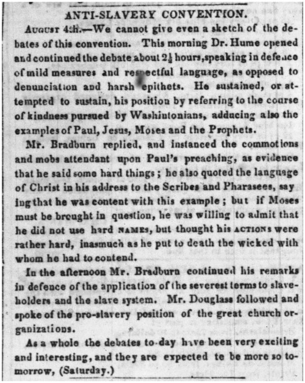 August 15, 1843 anti-slavery convention notice