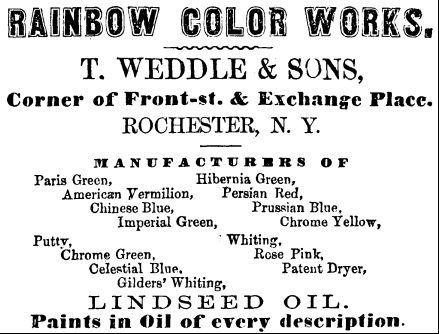 1855 city directory add for Weddle and Sons Rainbow Color Works