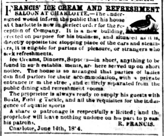 Francis' Ice Cream and Refreshment.