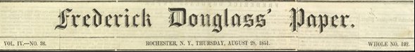 Image of the Frederick Douglass Paper masthead