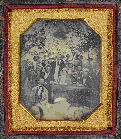 Outdoor daguerreotype of attendees at the August 1850 Cazenovia, NY abolitionist convention.