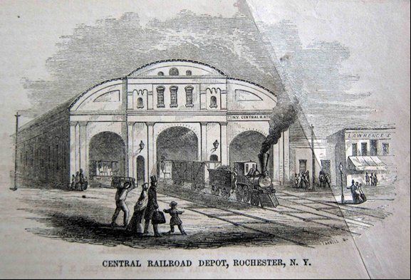 Drawing of Central Railroad Depot, Rochester, N. Y.