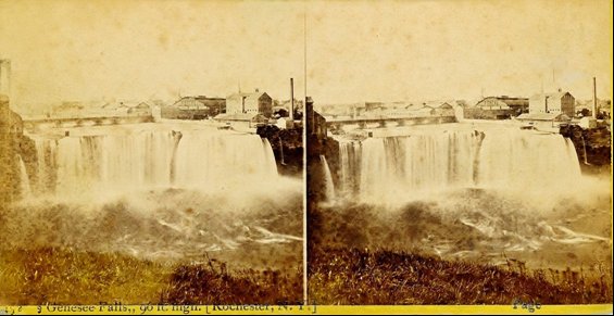 Stereo image of Genesee Falls