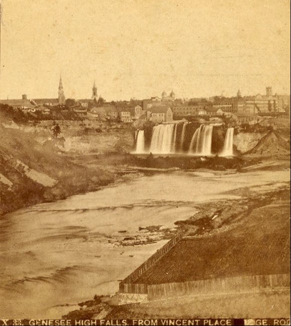 Image entitled:  Genesee High Falls from Vincent Place