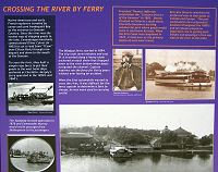 Picture of the sign describing 'Crossing the river by Ferry'