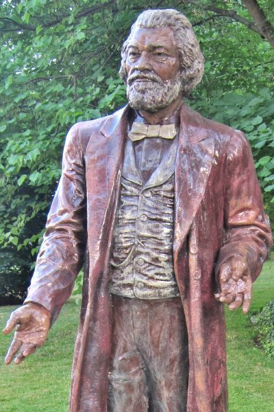 Douglass fiberglass replica statue at Aquaduct Park