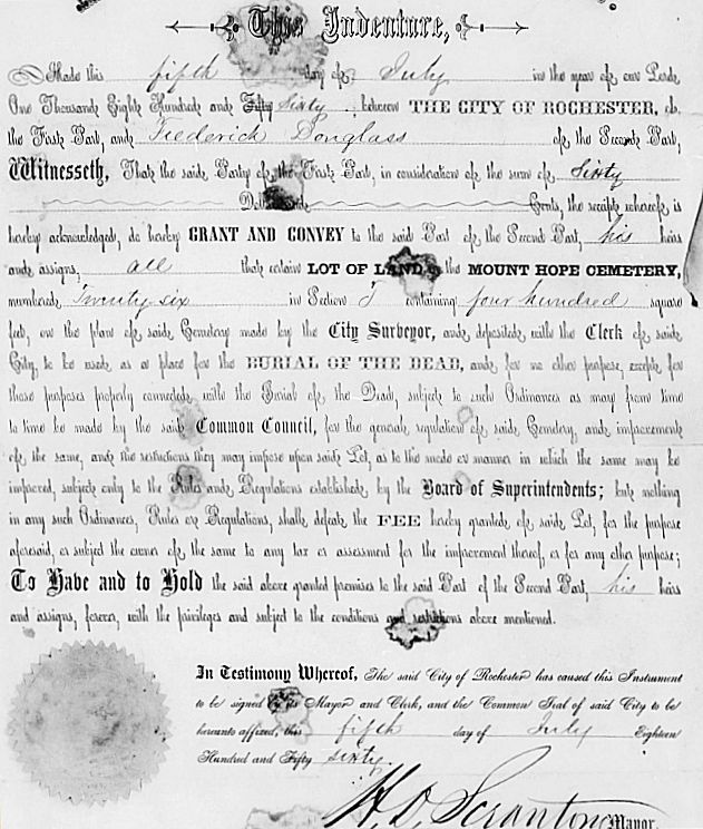 Purchase of cemetary plot for Annie Douglass