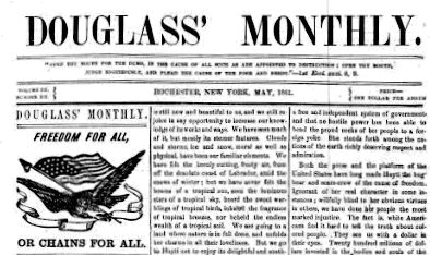 Image of  the Douglass Monthly masthead with the eagle and flag graphic