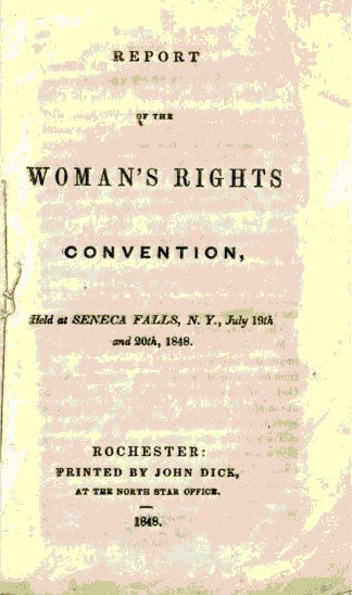 Cover of the Report of the Woman's Rights Convention published at the North Star Office.