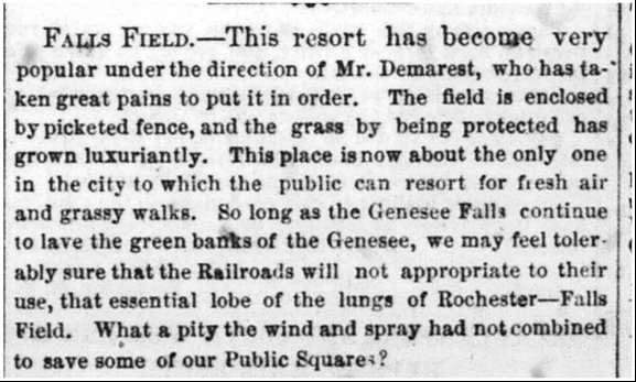 Newpaper clipping:  Falls Field.