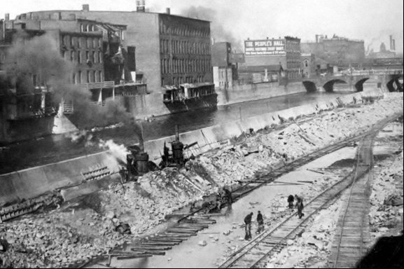 Image of work near Andrew Street bridge.