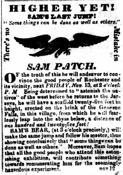 Image of newspaper clip: Higher Yet! Sam's Last Jump