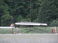 Installing the deck support beams