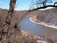 View of the Genesee River overlook from King's Landing Cemetary