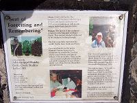 Picture of the 'seat of forgetting and remembering' momument description plaque