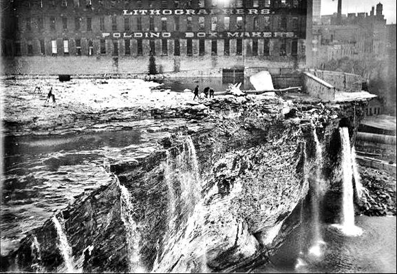 Image of the blasting of High Falls