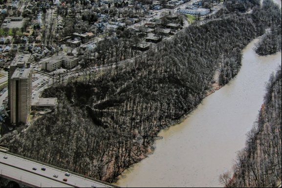 Drone picture of snow covered Switchback Trail