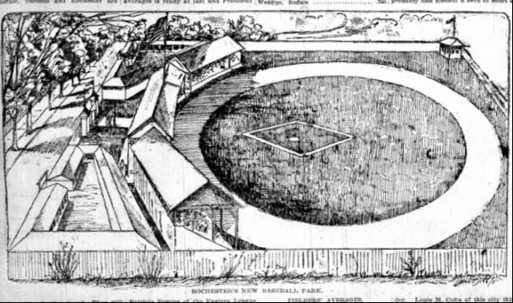 Picture of baseball diamond enclosed within a circular bicycle track